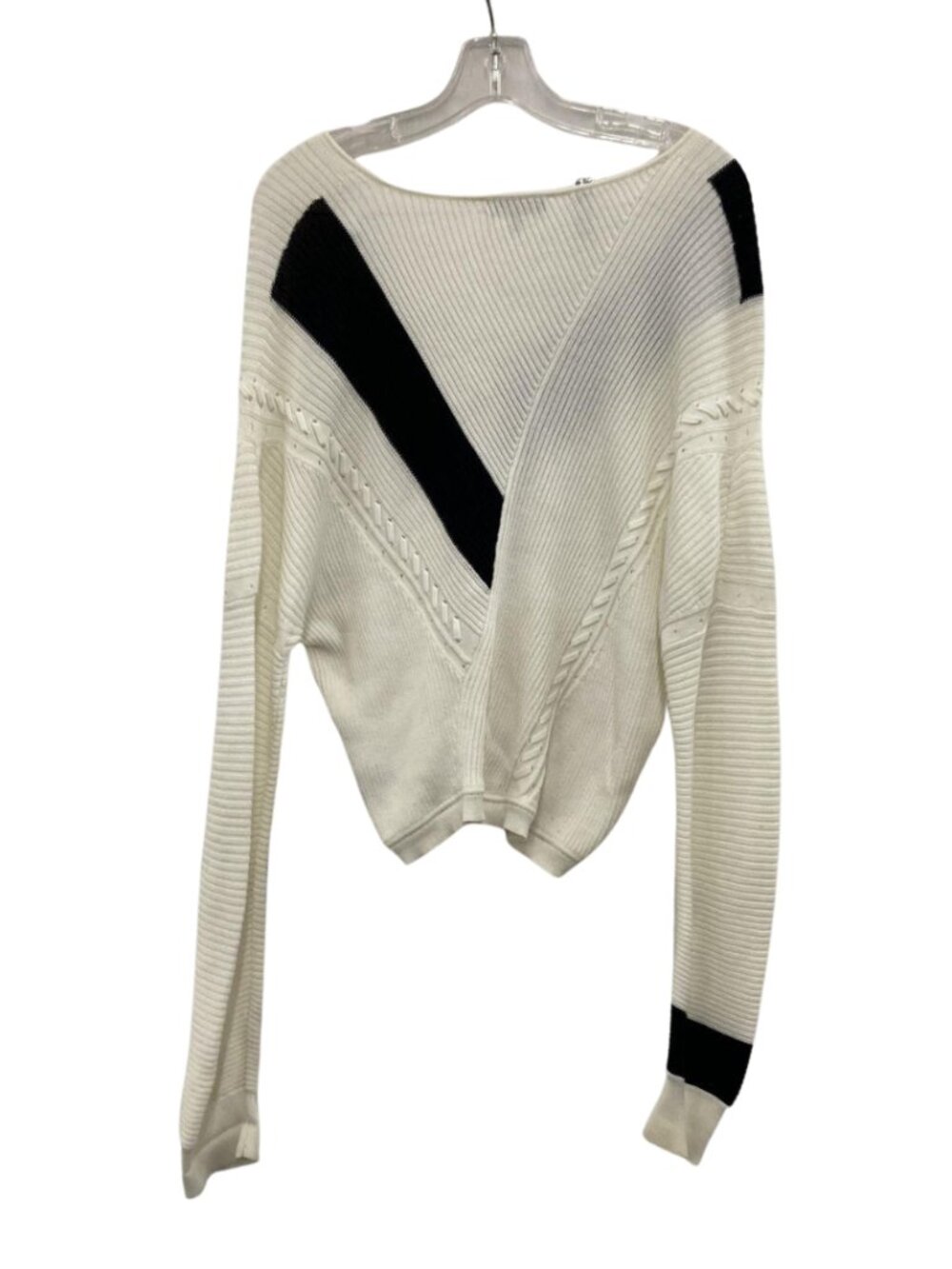 Rag & Bone Black & White Rib Knit Sweater Size XS Oversized mercerized cotton - Picture 3 of 5